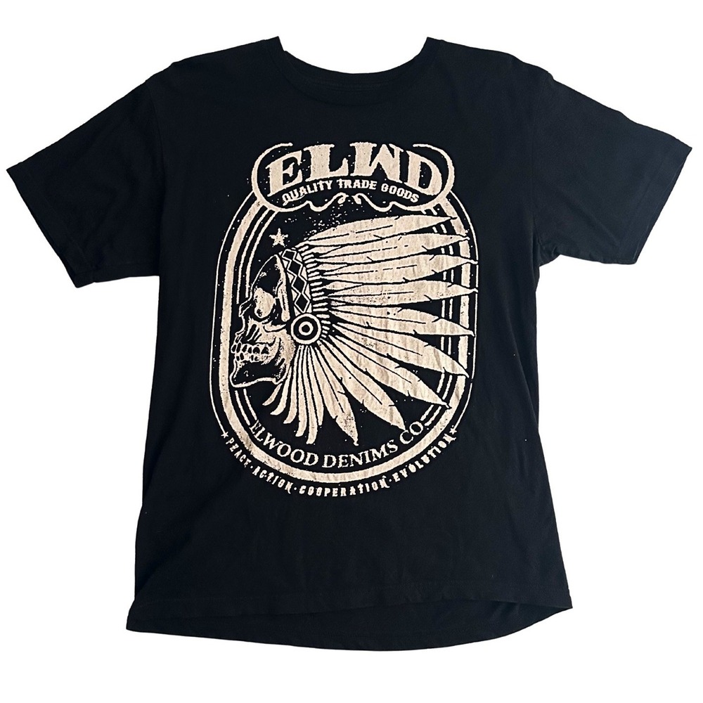 Elwood Skateboarding Graphic Tee Men's M Chief Streetwear Black Skate Shirt